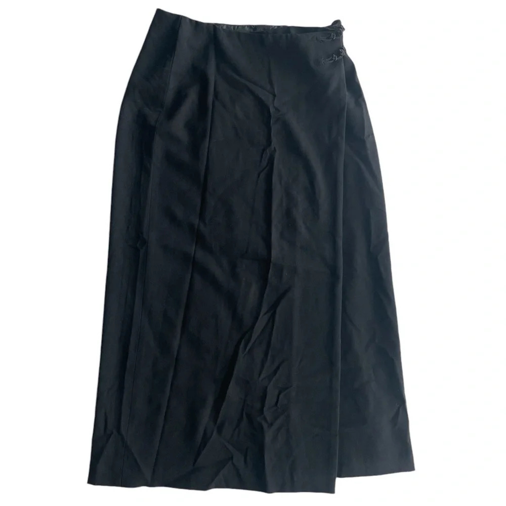 Lauren Ralph Lauren Wool Blend Black Pencil Maxi Skirt Size 28